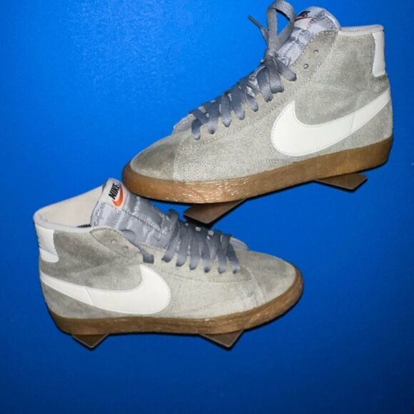 Nike Blazer Mid Suede Men’s Shoe Size 8 Gray / 518171-016 - Picture 1 of 6